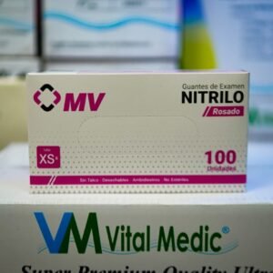 Guante  de nitrilo rosado calibre 5